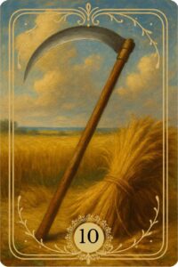 O arquétipo da Carta de número 10 do Baralho Cigano Terapêutico "A Foice".